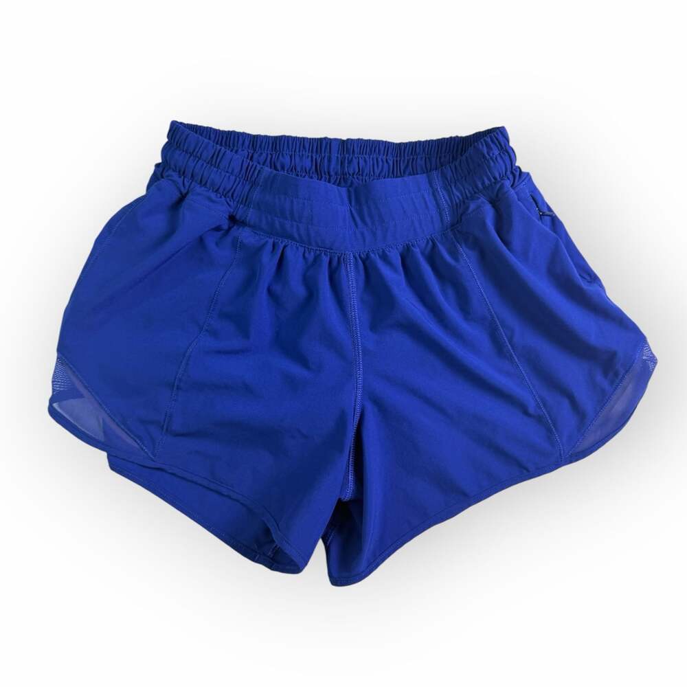 Lululemon Hotty Hot 4” Low Rise Lined Shorts Brilliant Blue Size 6 Tall